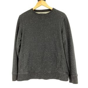 Women’s Zine Pull Over Sweatshirt Black Speckle Crew Size Small